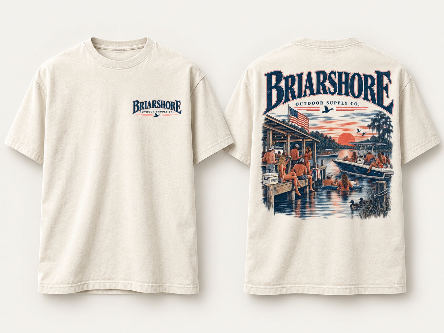 Briarshore ivory graphic T-shirt front and back concept